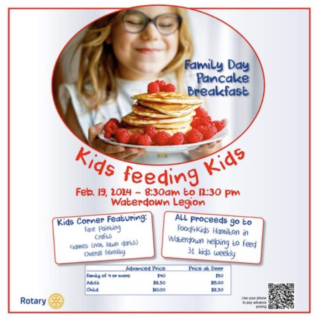 Event Flyer for Family Day Pancake Breakfast Kids Feeding Kids