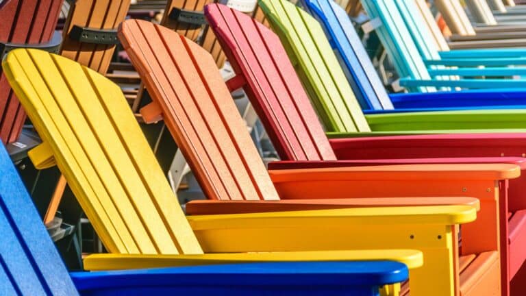 multi coloured muskoka chairs